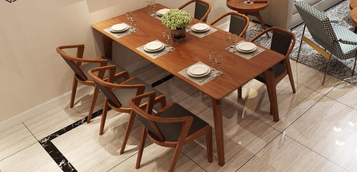 Nên chọn bàn ăn bằng gỗ tự nhiên hay nhân tạo cho thiết kế bếp gia đình?